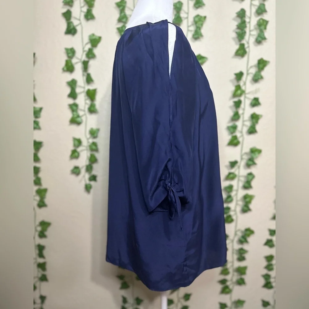 Lilly Pulitzer Bryce Top True Navy 100% Silk Size Small